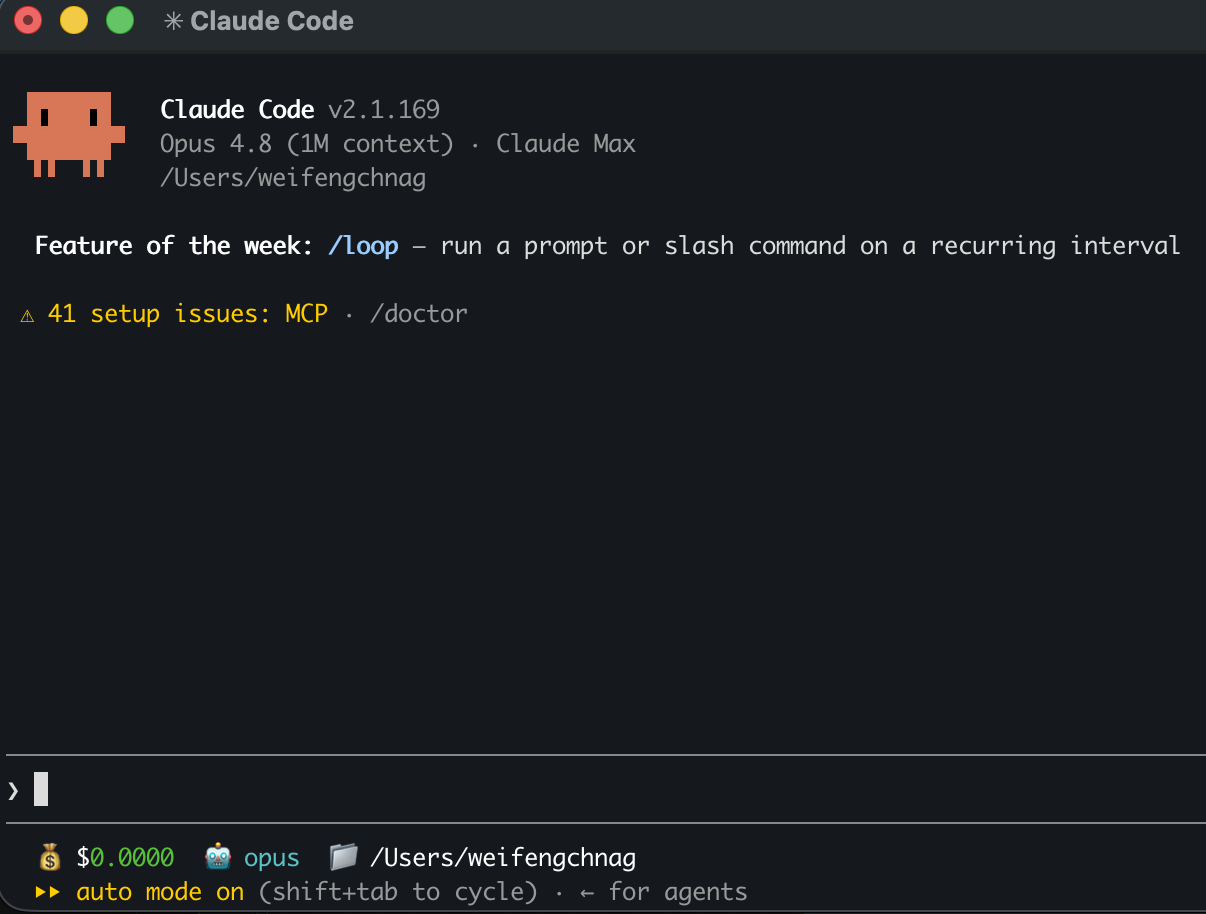 Claude Code terminal successful launch screen